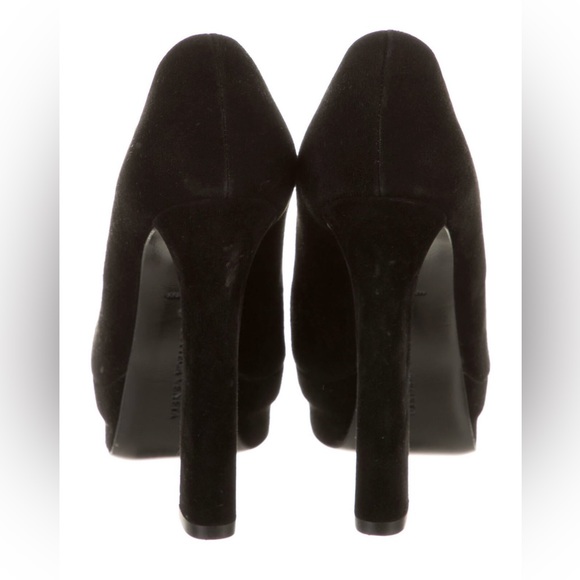 Bottega Veneta Black Split Front Suede Platform Ankle Booties Size 6 - Picture 7 of 10